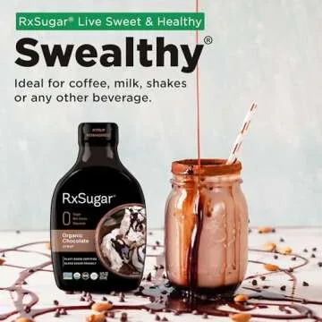 RxSugar Organic Chocolate Syrup 2-Pack | Allulose sweetener | Diabetes-Safe Natural Sugar | Keto Certified | Non-GMO Project Verified | Gluten-Free Certified