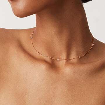 Elegant 14K Rose Gold Plated Choker Necklace for Women