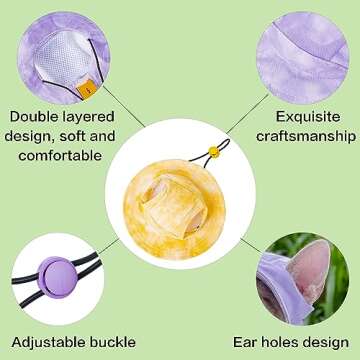 Pet hat with Ear Holes Sunscreen Baseball Cap Suitable for Small and Medium-Sized Dogs Outdoor Climbing hat in Summer Pet Products (Small, Yellow)