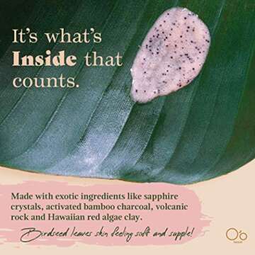 O'o Hawaii 5.2 Oz Birdseed Facial Scrub with Sapphire Crystals - Provide Detoxifying, Hydrating and Exfoliating for All SKIN TYPES