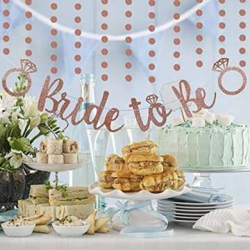 Rose Gold Glitter Bride to Be Banner Bridal Shower Banner Bride to Be Sign for Bridal Shower Wedding...