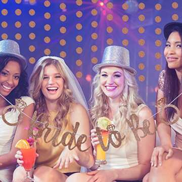 Rose Gold Glitter Bride to Be Banner for Wedding Events