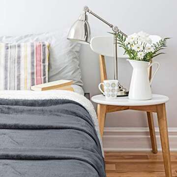 Sherpa Blanket Plush Throw Blanket Size 50" x 60" Bedding Fleece Reversible Blanket for Bed and Couc...