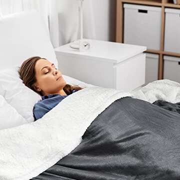 Sherpa Blanket Plush Throw Blanket Size 50" x 60" Bedding Fleece Reversible Blanket for Bed and Couch, Super Soft Comfy Warm Fuzzy TV Blanket