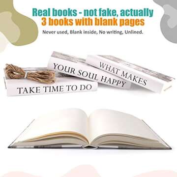 Exood 3 Piece Take Quote Decorative Book Set,Fashion Decoration Book,Hardcover Book For Decor | Fashion Designer Books,Fashion Design Book Stack,Display Books For Coffee Tables and Shelves