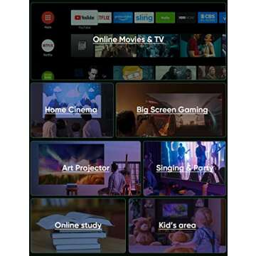 TMY Native 1080P Projector with 5G WiFi and Bluetooth 5.1, 4K Supported Mini Projector, Portable Projector Compatible with TV Stick/Phone/PC/DVD/HDMI/USB/TF, Outdoor Movie Projector