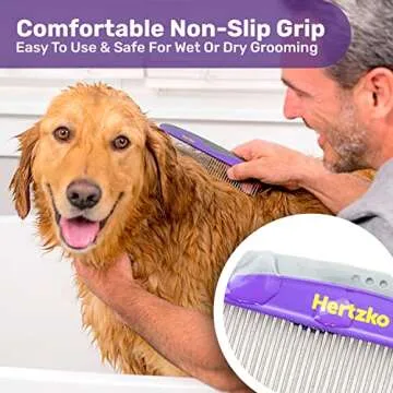 Hertzko Pet Combs for Dogs & Cats - Dual-Sided Design