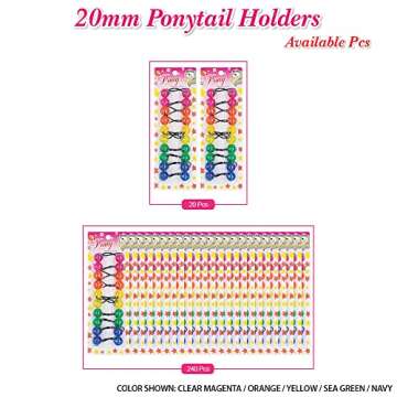 20 Pcs Hair Ties 20mm Ball Bubble Ponytail Holders Colorful Clear Assorted Elastic Accessories for Kids Children Girls Women All Ages (Clear/Pink Assorted)