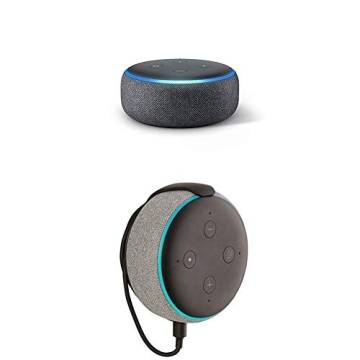 Echo Dot 3rd Gen with Mount - Smart Speaker Bundle, Charcoal
