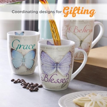 Inspirational 12 oz Butterfly Ceramic Coffee Mug