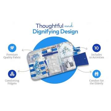 Fidget Blanket for Adults with Dementia w/ Ten Dementia Gadgets & Activities, Best Gifts for Dementi...