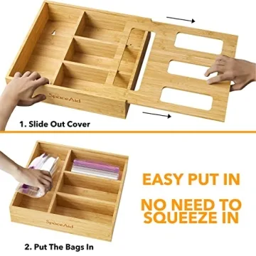 SpaceAid Bag Storage Organizer for Kitchen Drawer
