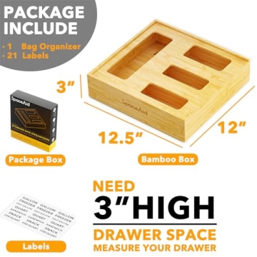 SpaceAid Bag Storage Organizer for Kitchen Drawer