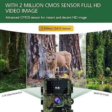 Trail Camera 58MP 2” Huge Screen HD Game/Hunting Camera with Night Vision Motion Activated with 32...