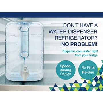 Arrow Home Products 2 Gallon Drink Dispenser for Fridge - Plastic Beverage Dispenser with Spigot for Easy Dispensing - BPA Free Plastic - Convenient Handle, Easy-Pour Spout