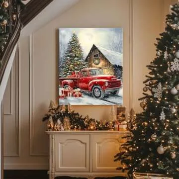 Vintage Christmas Canvas Wall Art for Festive Decor{