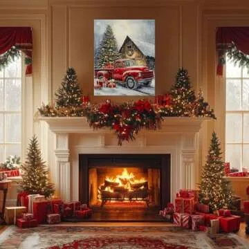 Vintage Christmas Canvas Wall Art for Festive Decor{