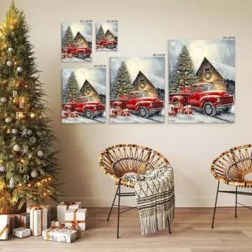 Vintage Christmas Canvas Wall Art for Festive Decor{