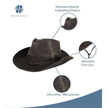 Dorfman Pacific Men's Band Binding Hat,Brown,X-Large