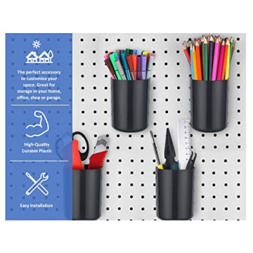 Pegboard 3 Inch Hanging Cup Hooks for Organizing Tools