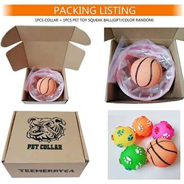 Stylish Spiked Dog Collar with Squeaky Ball for Pets