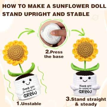 Handmade Crochet Sunflower Pot Set for Teacher Appreciation