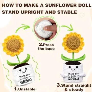 Handmade Crochet Sunflower Pot Set for Teacher Appreciation