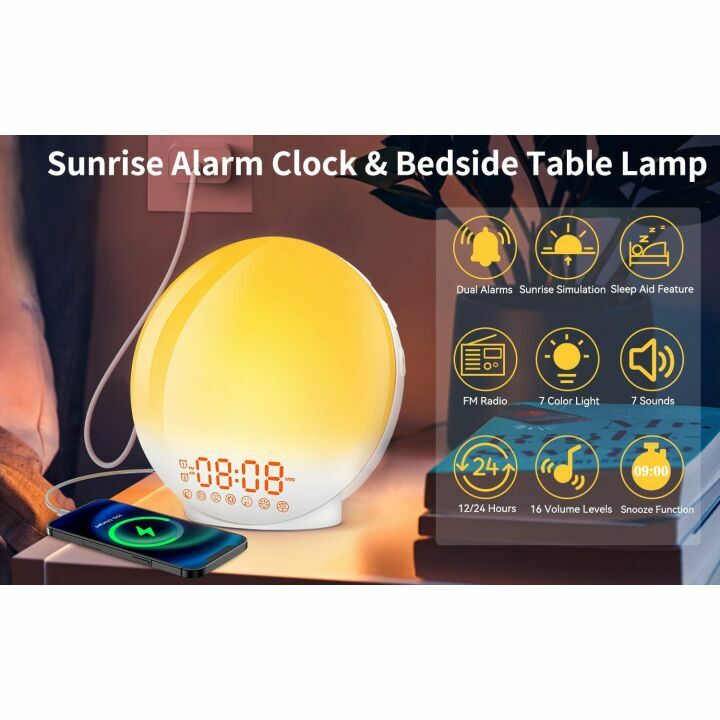 Sunrise Alarm Clock with Dual Alarms