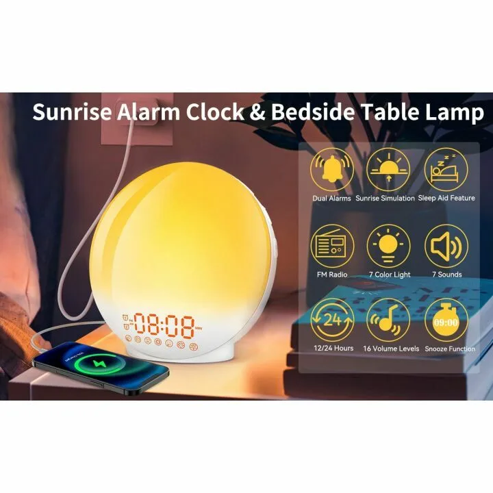 Sunrise Alarm Clock with Dual Alarms