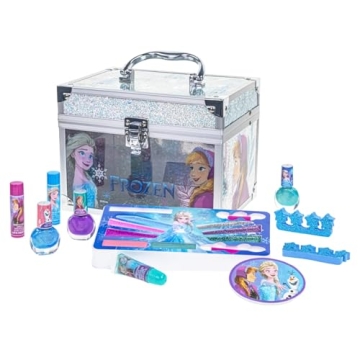 Disney Frozen Train Case Girls Beauty Set - Washable Toy Makeup Kit