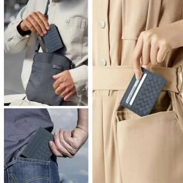 Unaone Slim Minimalist Wallet - Perfect Leather Card Holder