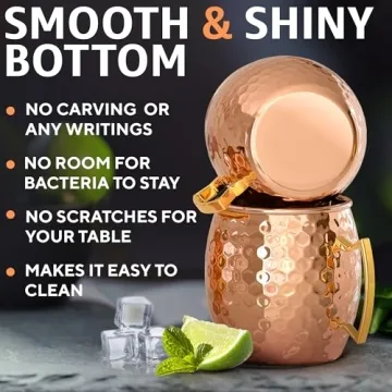 Benicci Moscow Mule Copper Mugs - Set of 4 Handcrafted
