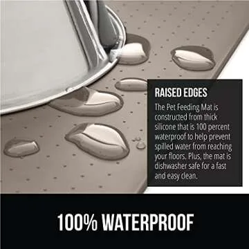 GORILLA GRIP Waterproof Pet Feeding Mat - 100% Silicone