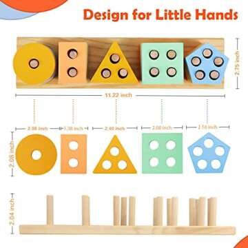 EDUJOY Wooden Shape Sorter Educational Toy for Toddlers