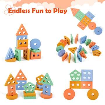 EDUJOY Wooden Shape Sorter Educational Toy for Toddlers