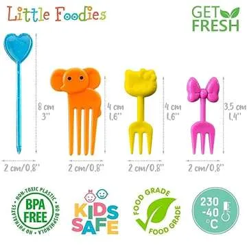 GET FRESH Animal Food Picks for Kids - 120 pcs Set Animal Bento Deco Set for Kids Lunch Box Decorati...