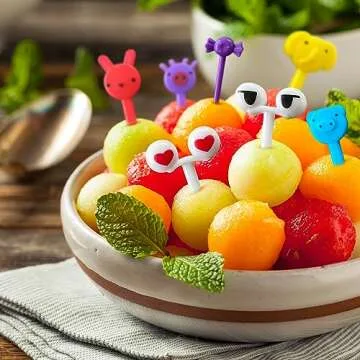 GET FRESH Animal Food Picks for Kids - 120 pcs Set Animal Bento Deco Set for Kids Lunch Box Decoration - Mini Bento Deco Children Toddler Toothpicks - Reusable Baby Shower Tothpicks for Kids