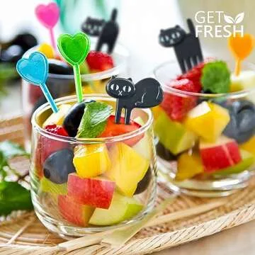 GET FRESH Animal Food Picks for Kids - 120 pcs Set Animal Bento Deco Set for Kids Lunch Box Decoration - Mini Bento Deco Children Toddler Toothpicks - Reusable Baby Shower Tothpicks for Kids