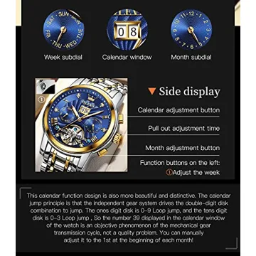 OLEVS Men's Luxury Automatic Skeleton Watch