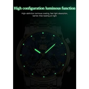 OLEVS Men's Luxury Automatic Skeleton Watch