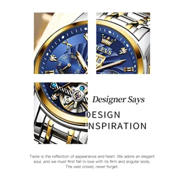 OLEVS Men's Luxury Automatic Skeleton Watch