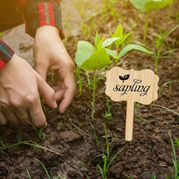 KINGLAKE GARDEN Bamboo Plant Labels,60PCS Plant Tags Markers,Garden Markers,Wooden Plant Sign for Seedlings,Vegetable Seedling Label Plant Name Sign for Garden Potted Plants