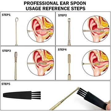 Hion 6 Pcs Professional Ear Wax Removal Kit - Stainless Steel Ear Cleaners