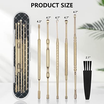 Hion 6 Pcs Professional Ear Wax Removal Kit - Stainless Steel Ear Cleaners