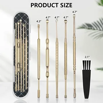 Hion 6 Pcs Professional Ear Wax Removal Kit - Stainless Steel Ear Cleaners