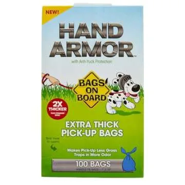Bags on Board Hand Armor Dog Poop Bags | Extra Thick Dog Waste Bags with Leak Proof Protection | 7x1...