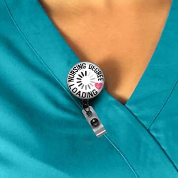 Nursing Student Badge Reel, NURSING DEGREE Loading Badge, Student Nurse Retractable ID Badge Holder,...