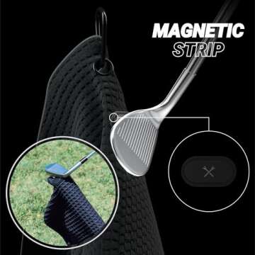 Blue Tees Magnetic Golf Towel - 4-in-1 Utility Towel