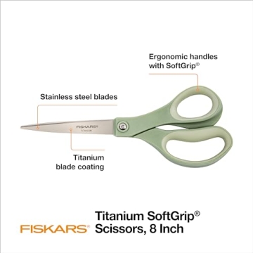 Fiskars SoftGrip Titanium Scissors - Ergonomic Cutting Essential