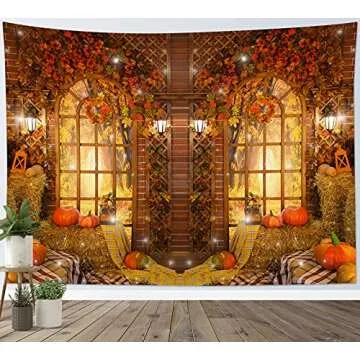 HVEST Fall Tapestry for Autumn Decor - Rustic Design